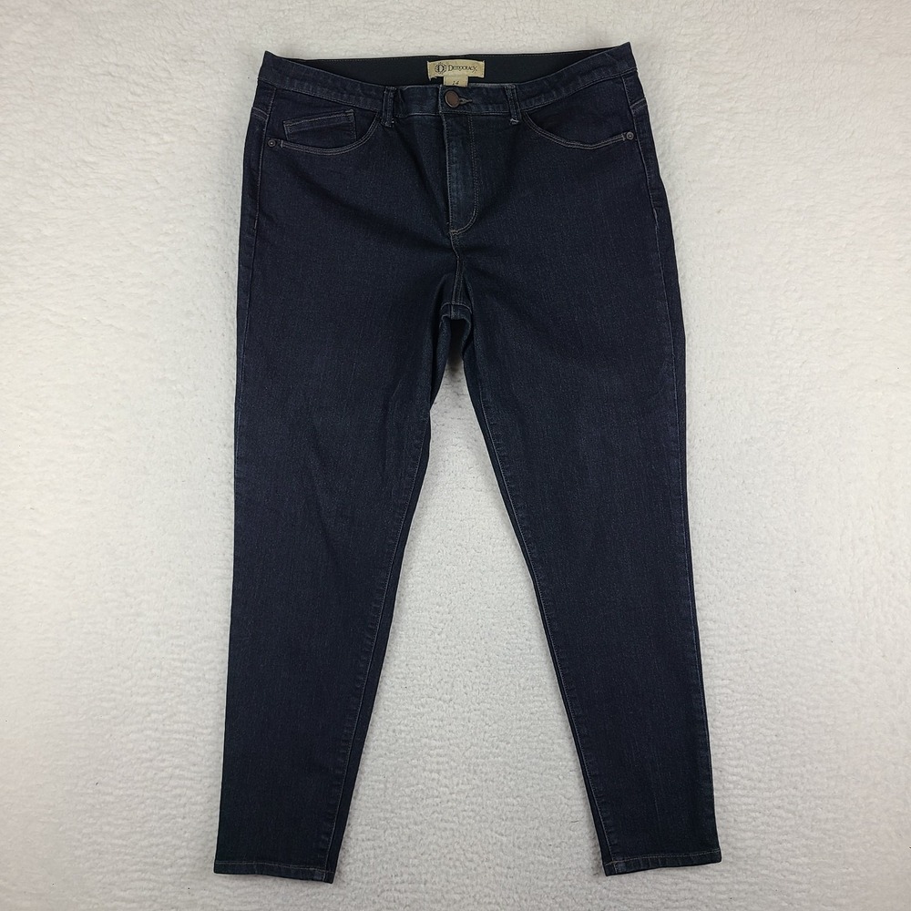 Democracy Jeans Womens 14 Blue Ab Technology Skinny Ankle Jegging Dark Wash